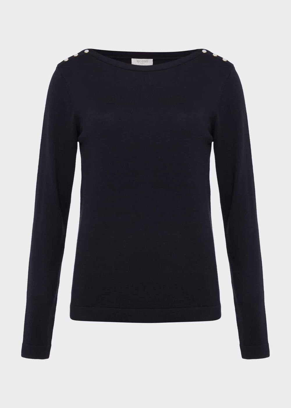 Petula Jumper With Wool, Hobbs Navy, hi-res