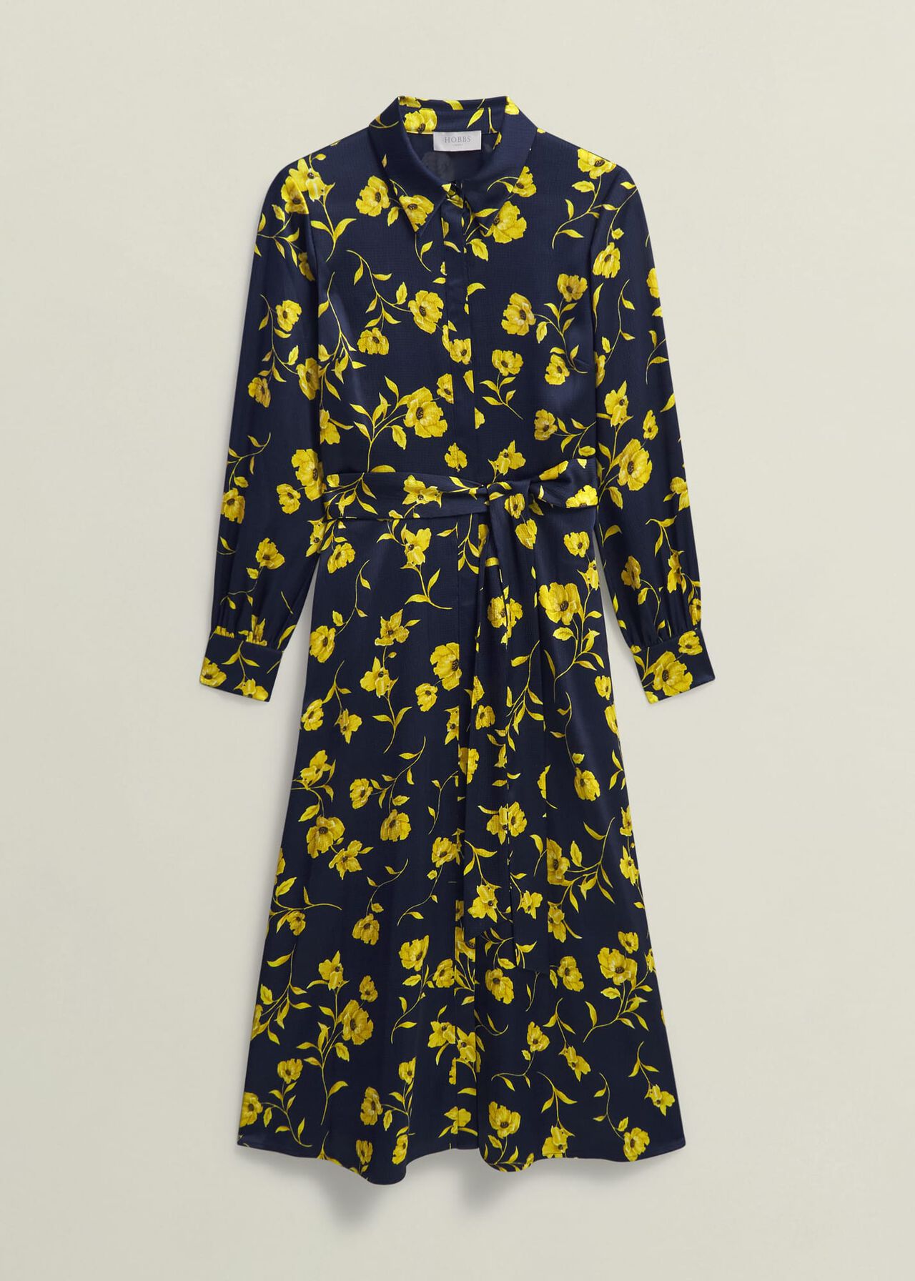 Amelia Shirt Dress, Navy Yellow, hi-res