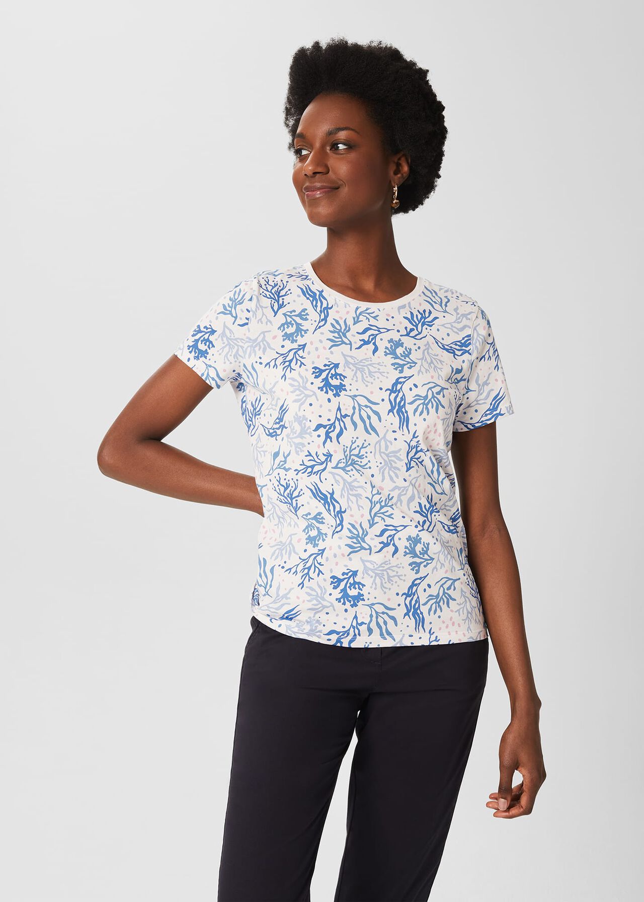 Pixie Printed T-Shirt, White Blue, hi-res