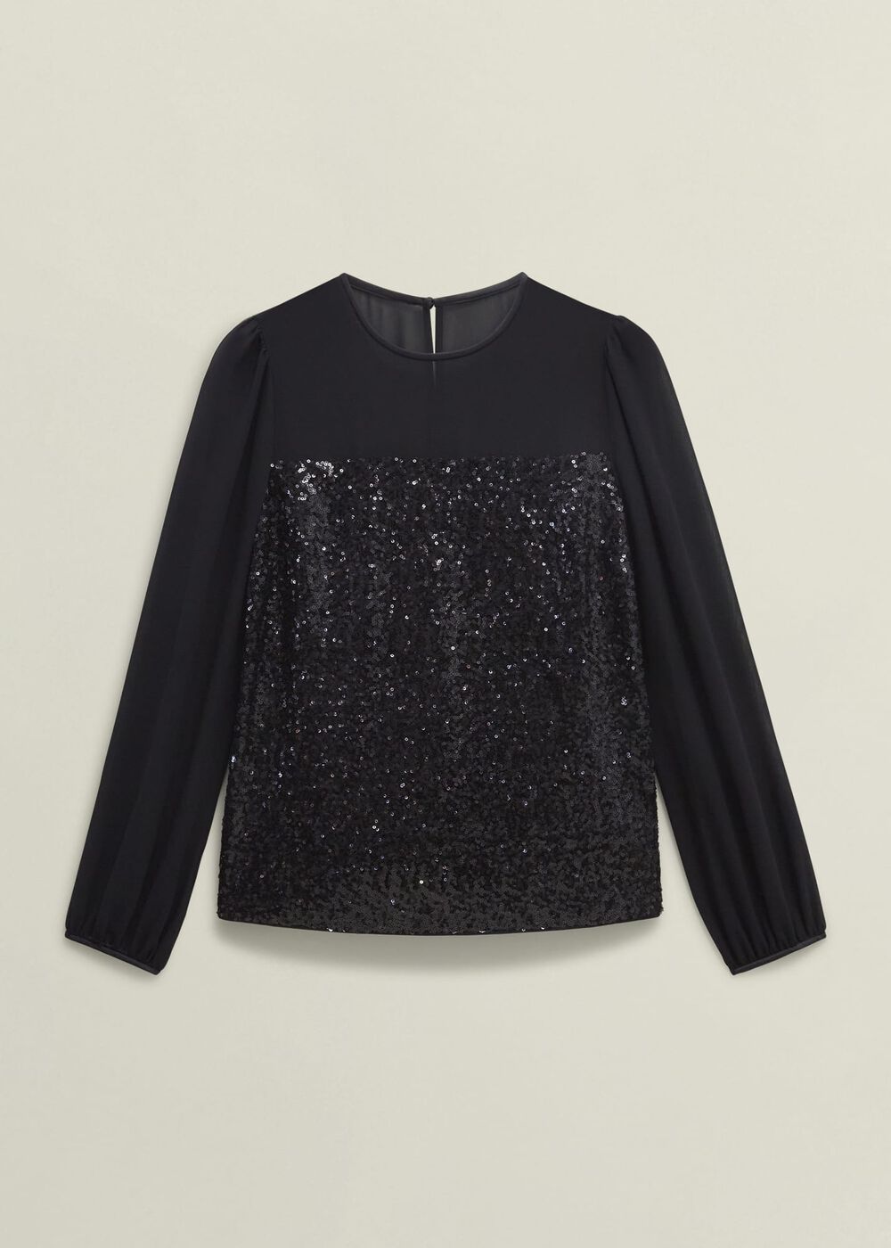 Zariah Sequin Top, Black, hi-res