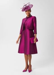 Marcella Silk Blend Jacket , Berry Purple, hi-res