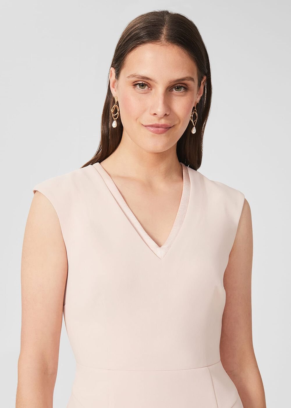 Frida V Neck Shift Dress, Pale Pink, hi-res