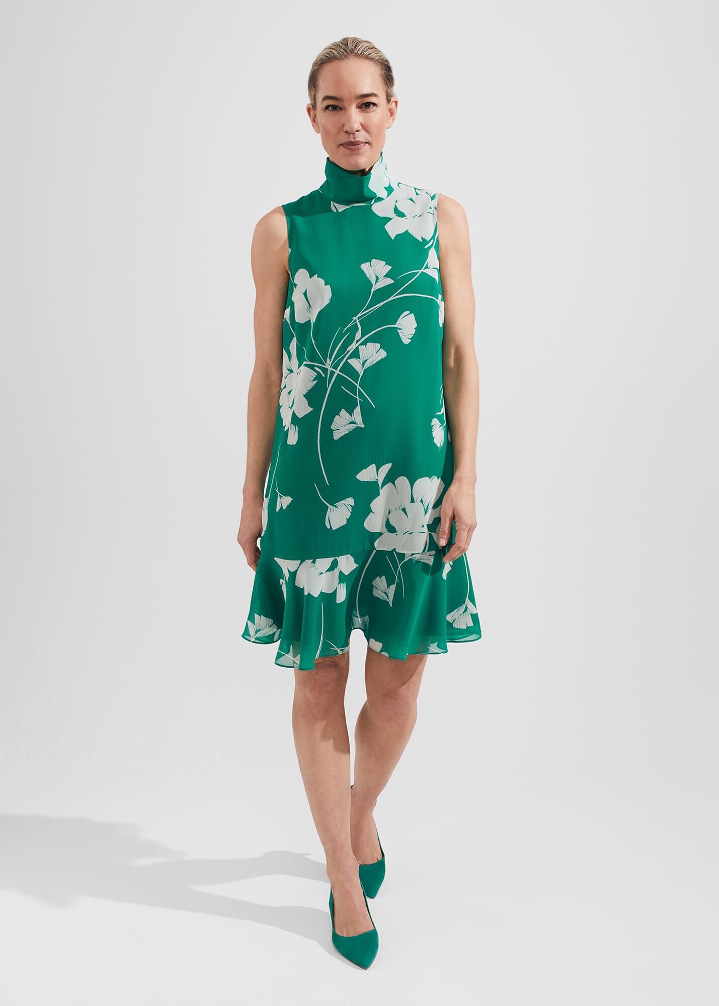 Warehouse green floral best sale dress