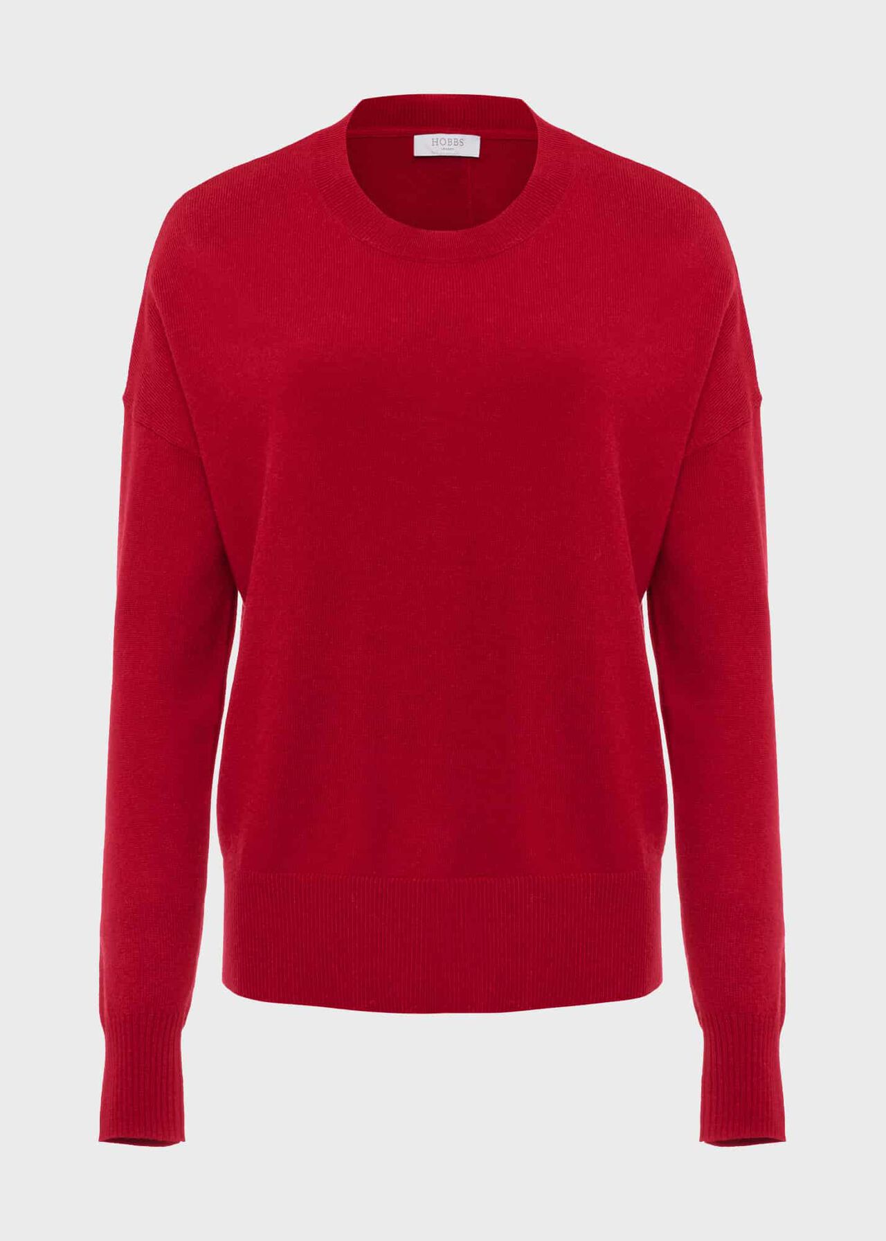 Lydia Button Jumper With Cashmere, Red, hi-res