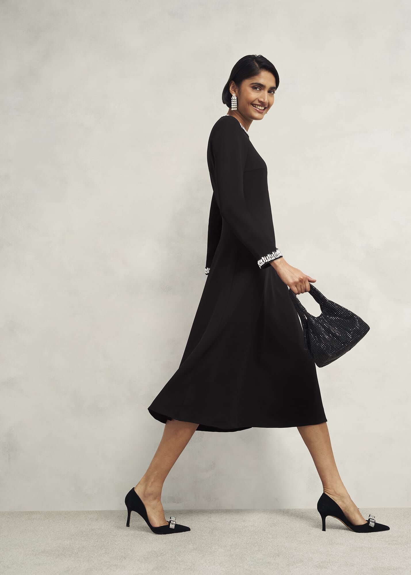 Eugenie Trim Detail Dress | Hobbs US |