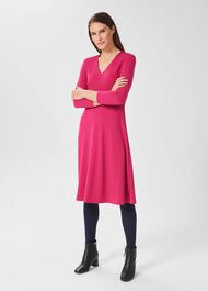 Mel Jersey Ponte Dress, Dark Pink, hi-res