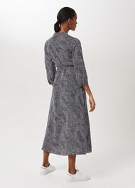 Teresa Midi Wrap Dress, Navy Ivory, hi-res