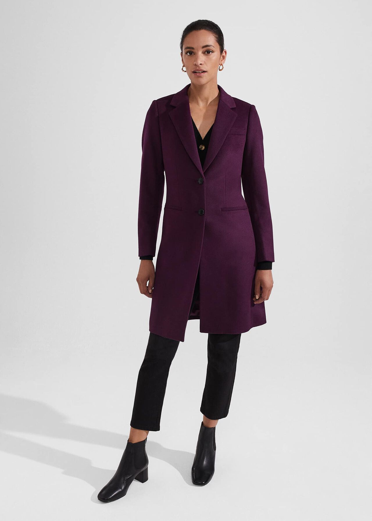 Petite Tilda Wool Coat, Purple, hi-res