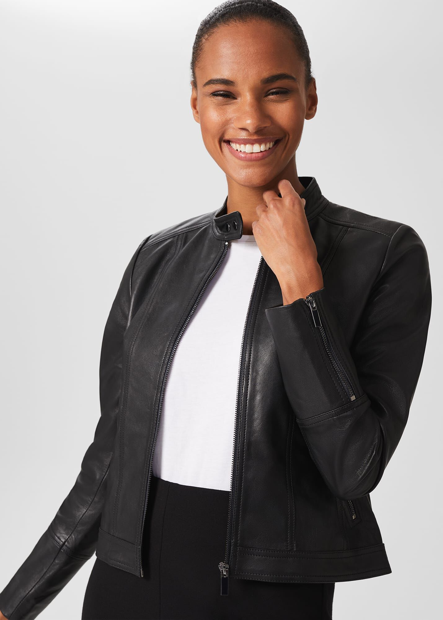 hobbs black leather jacket