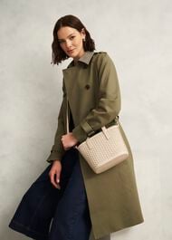 Posie Woven Leather Bag, Chalk Beige, hi-res