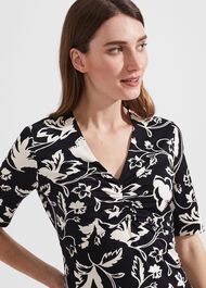 Frankie Printed Top, Black Ivory, hi-res