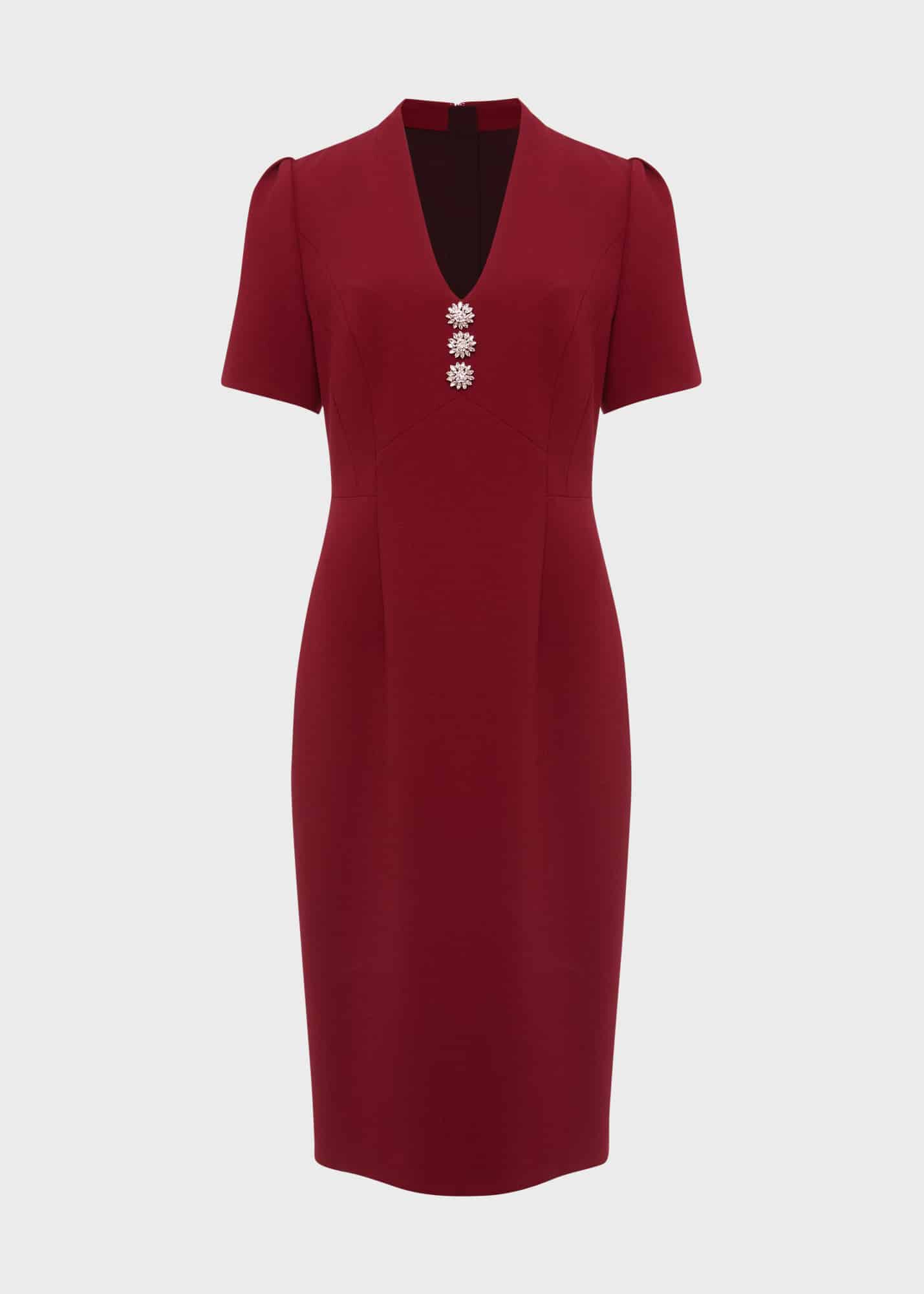 Hobbs top burgundy dress
