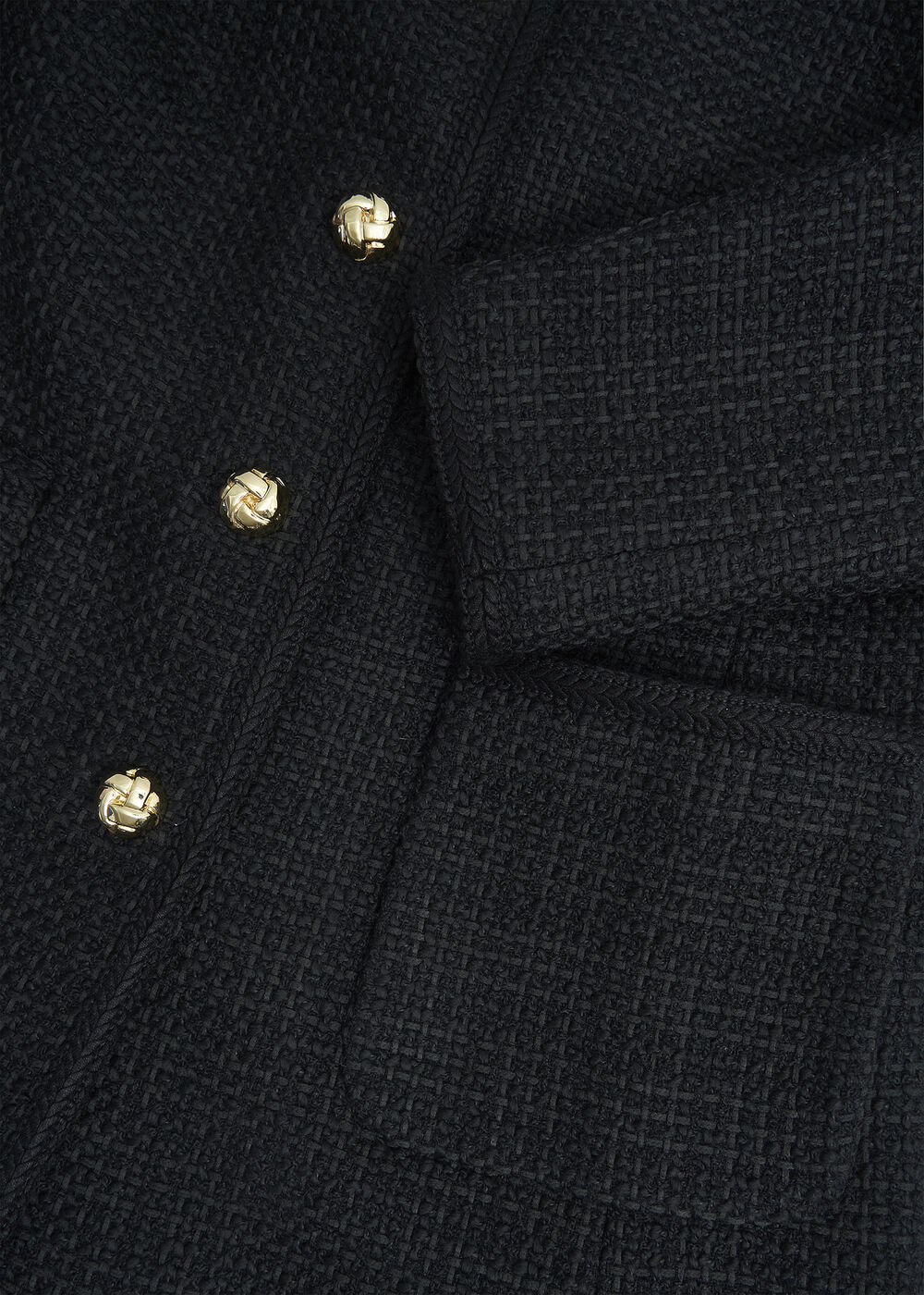 Evangeline Tweed Coat, Black, hi-res