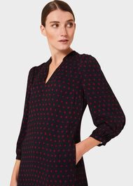Erin Spot Dress, Navy Merlot, hi-res