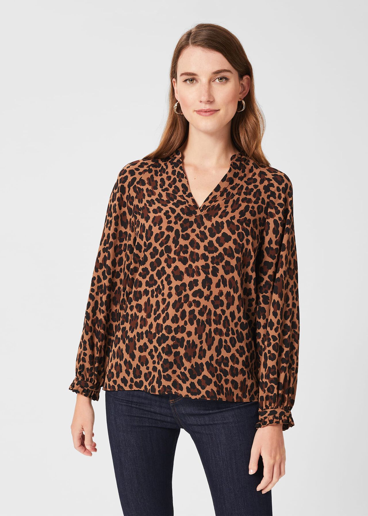 Hana Blouse, Camel Multi, hi-res