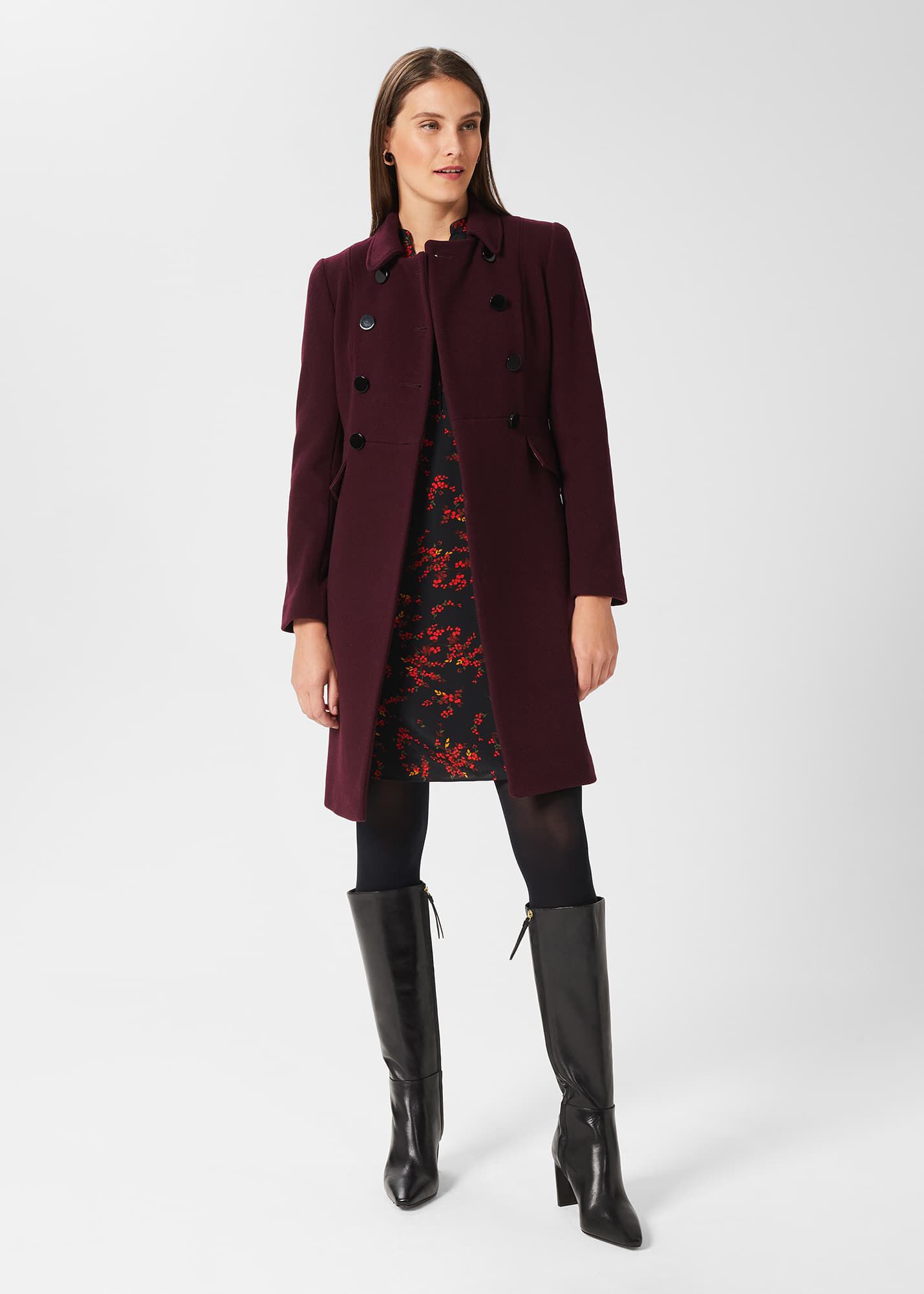 Hobbs new arrivals burgundy coat