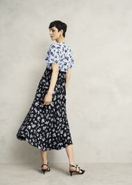 Arlington Tea Dress, Black Blue, hi-res