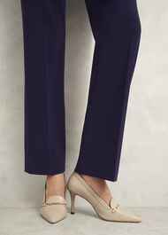 Ros Leather Court Shoes, Light Beige, hi-res