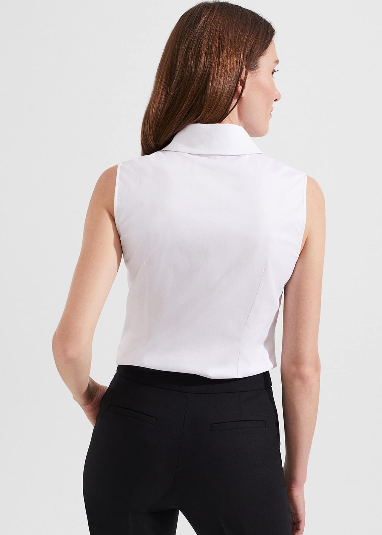 Vic Sleeveless Shirt , White, hi-res