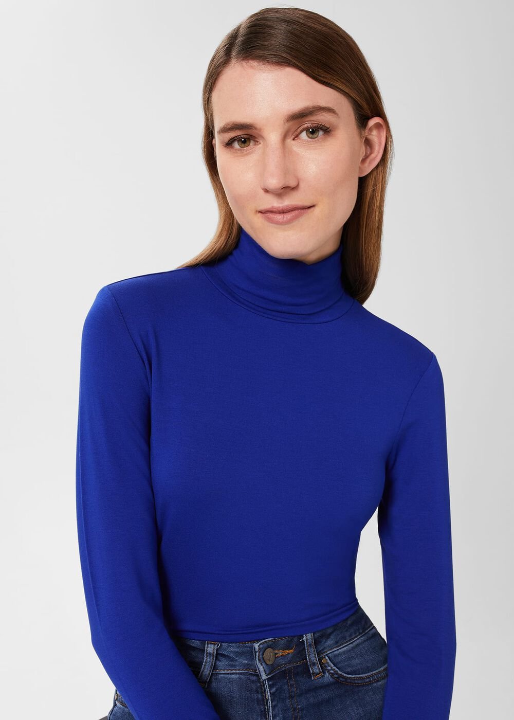 Mischa Roll Neck Top, Cobalt Blue, hi-res