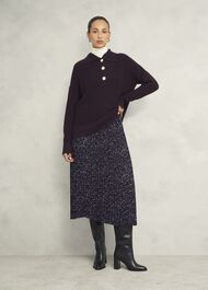 Teia Pleated Skirt, Black Multi, hi-res