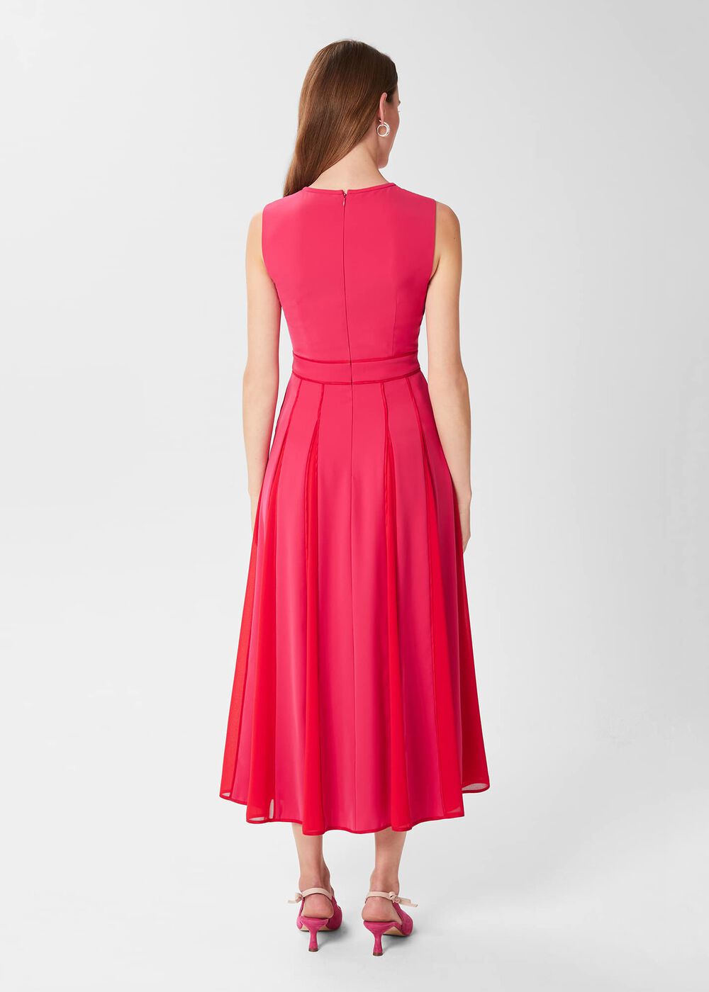 Angelica Fit And Flare Dress, Pink Multi, hi-res
