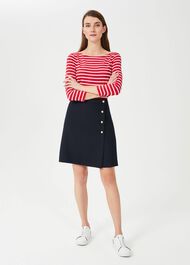 Aurielia A Line Skirt, Navy, hi-res