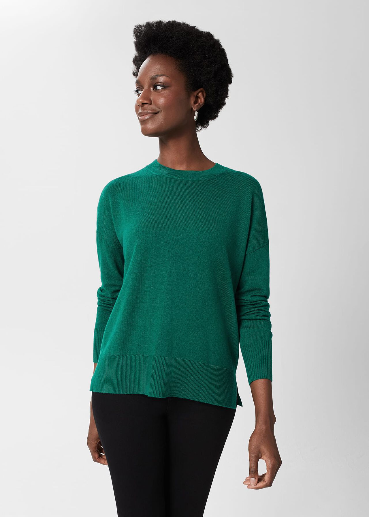 Lydia Button Sweater, Ocean Green, hi-res