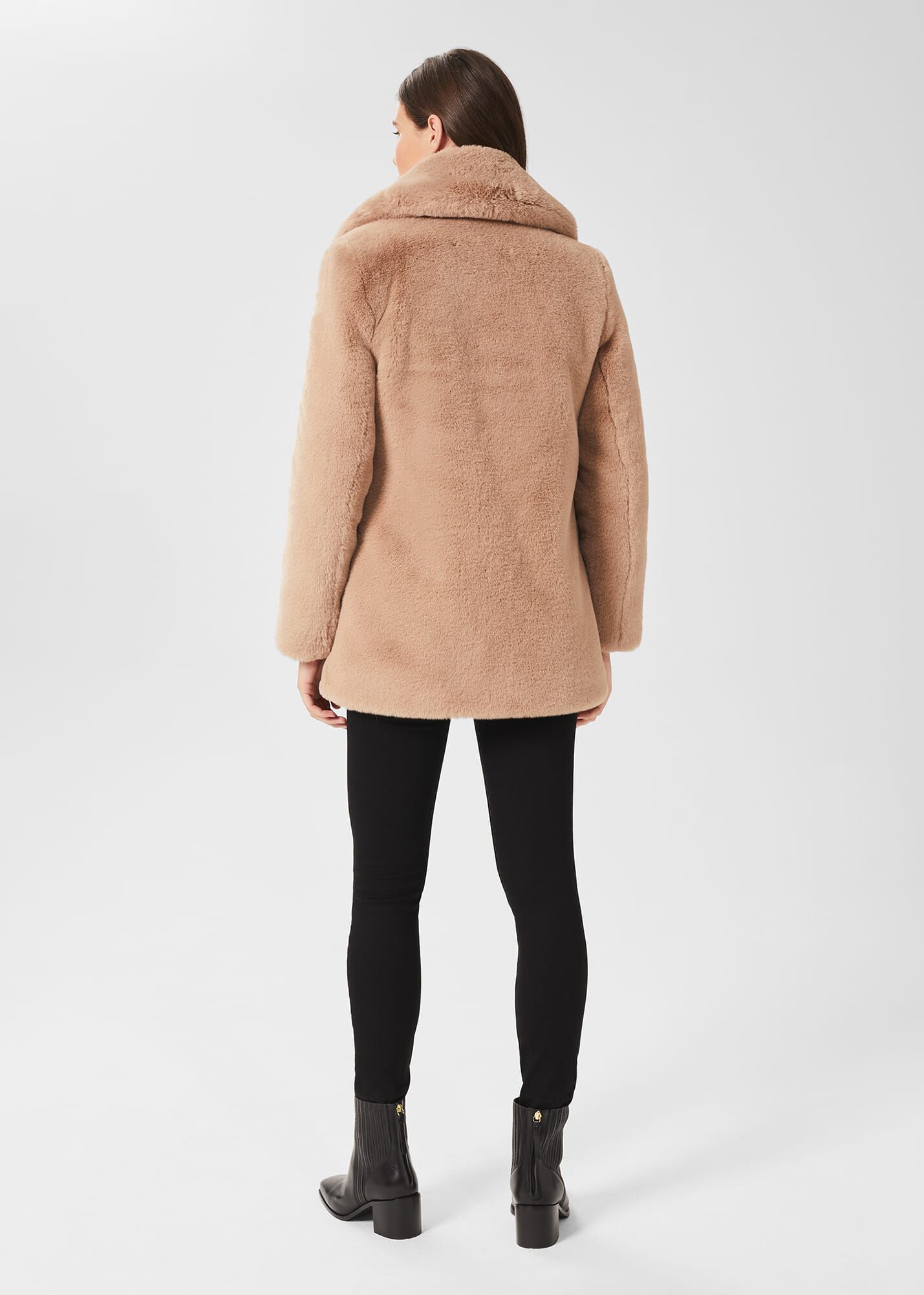 Hobbs blue faux fur coat top