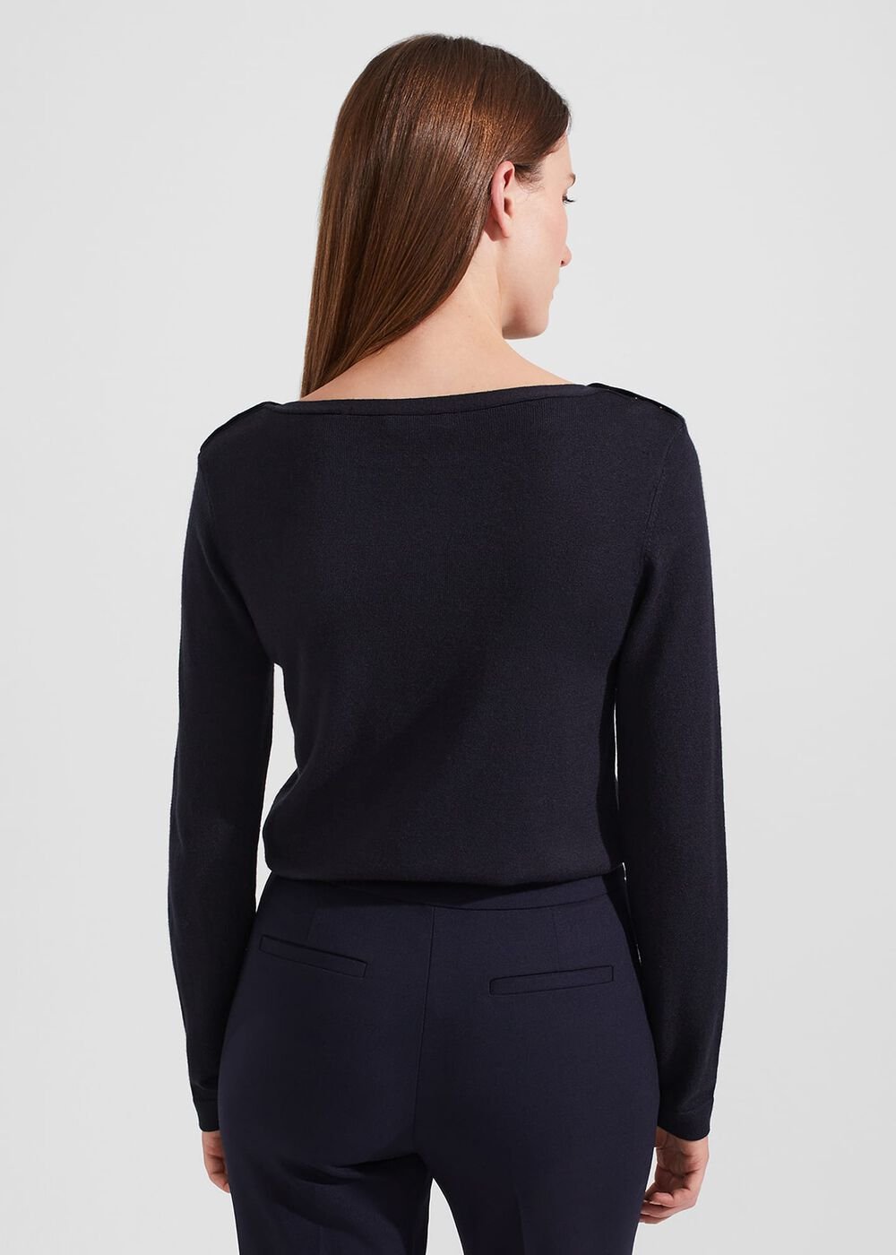 Petula Jumper With Wool, Hobbs Navy, hi-res