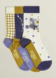 Working From Home Cat Sock Set, Multi, hi-res
