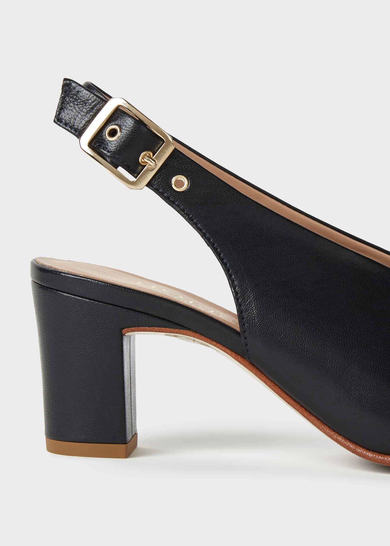 Kali Leather Block Heel Sandals, Navy, hi-res