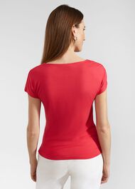 Cathy Cowl Neck Top, Rouge Pink, hi-res