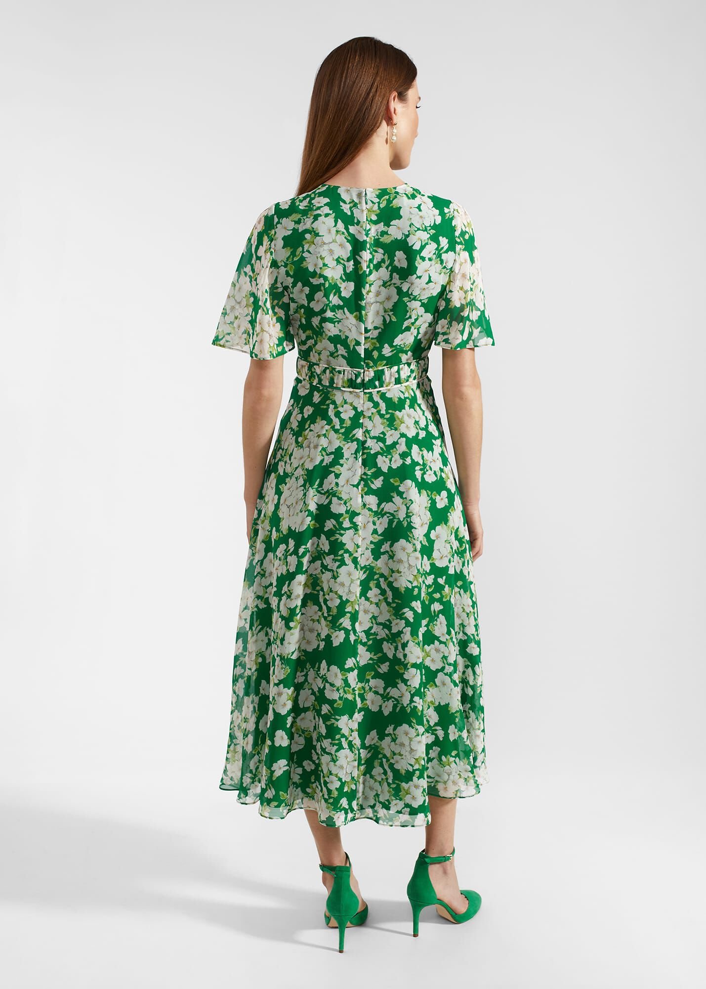 BUNON(ブノン) Wide Sleeve Frill Dress リネンシルク ワイドスリ