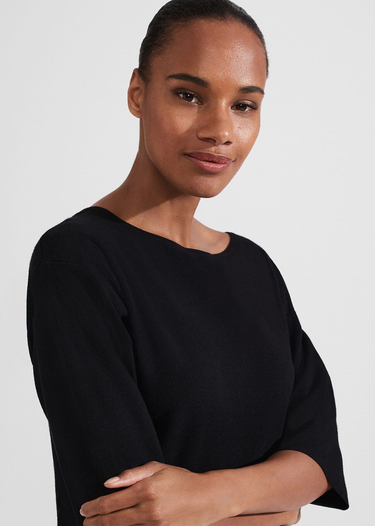 Cora Knitted Top, Black, hi-res
