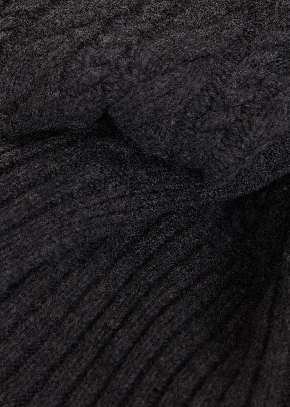 Axelle Cable Cardigan With Alpaca, Charcoal, hi-res