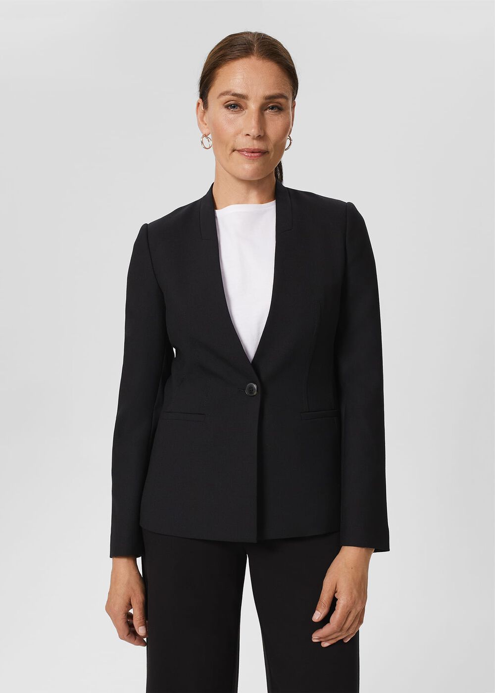 Safia Wool Blend Jacket, Black, hi-res