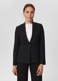 Safia Wool Blend Jacket, Black, hi-res