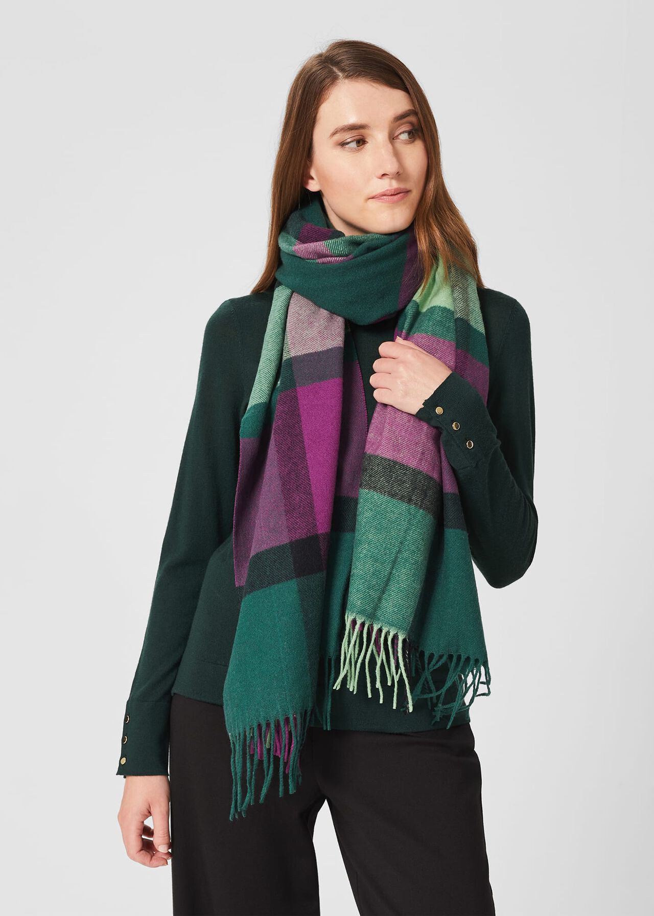 Elsa Scarf, Purple Green, hi-res