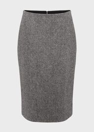 Elle Wool Skirt, Black White, hi-res