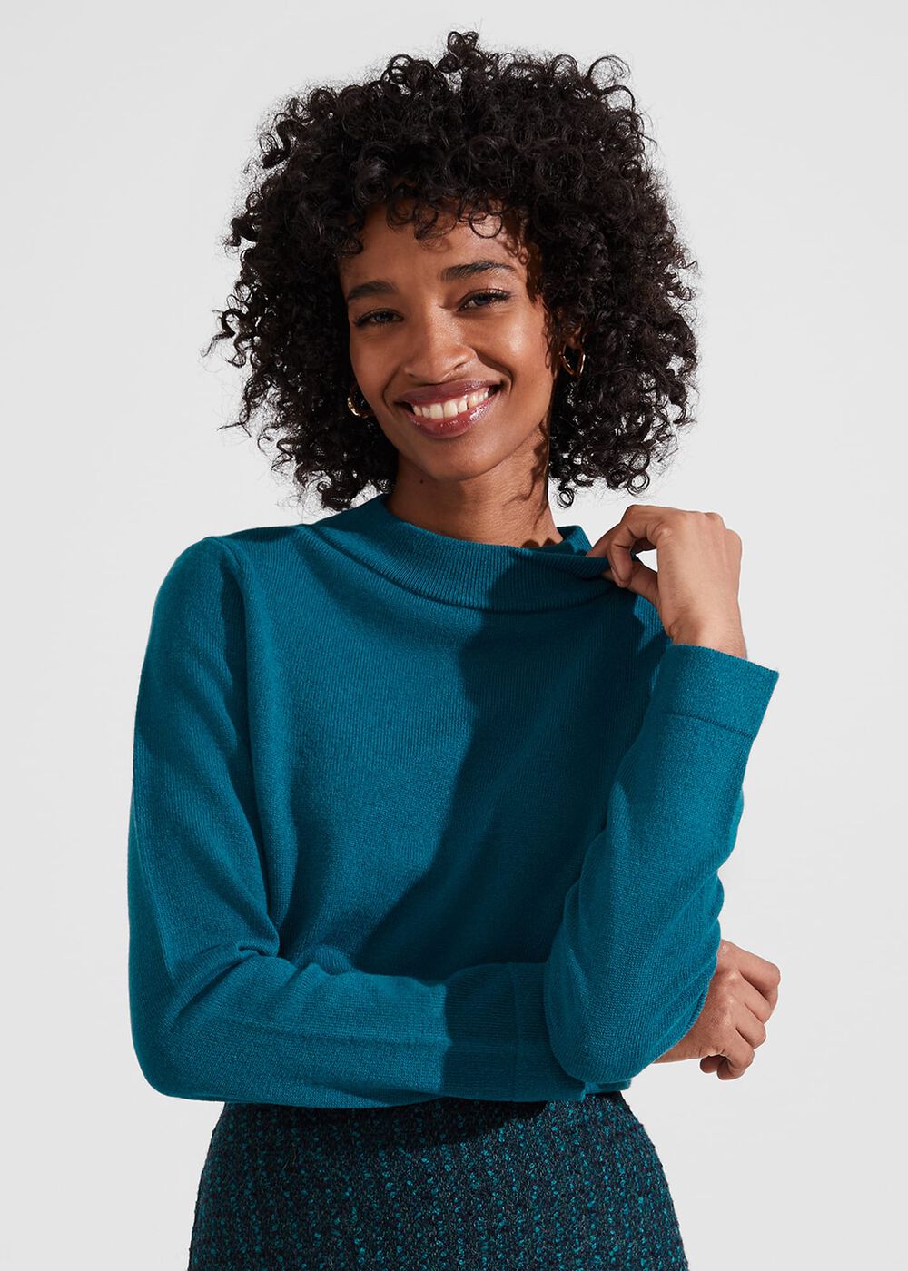 Talia Wool Cashmere Sweater, Petrol Blue, hi-res