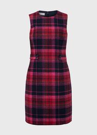 Sariah Wool Dress, Pink Navy Multi, hi-res