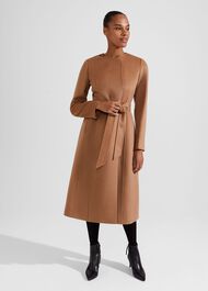 Davina Wool Coat, Dark Camel, hi-res