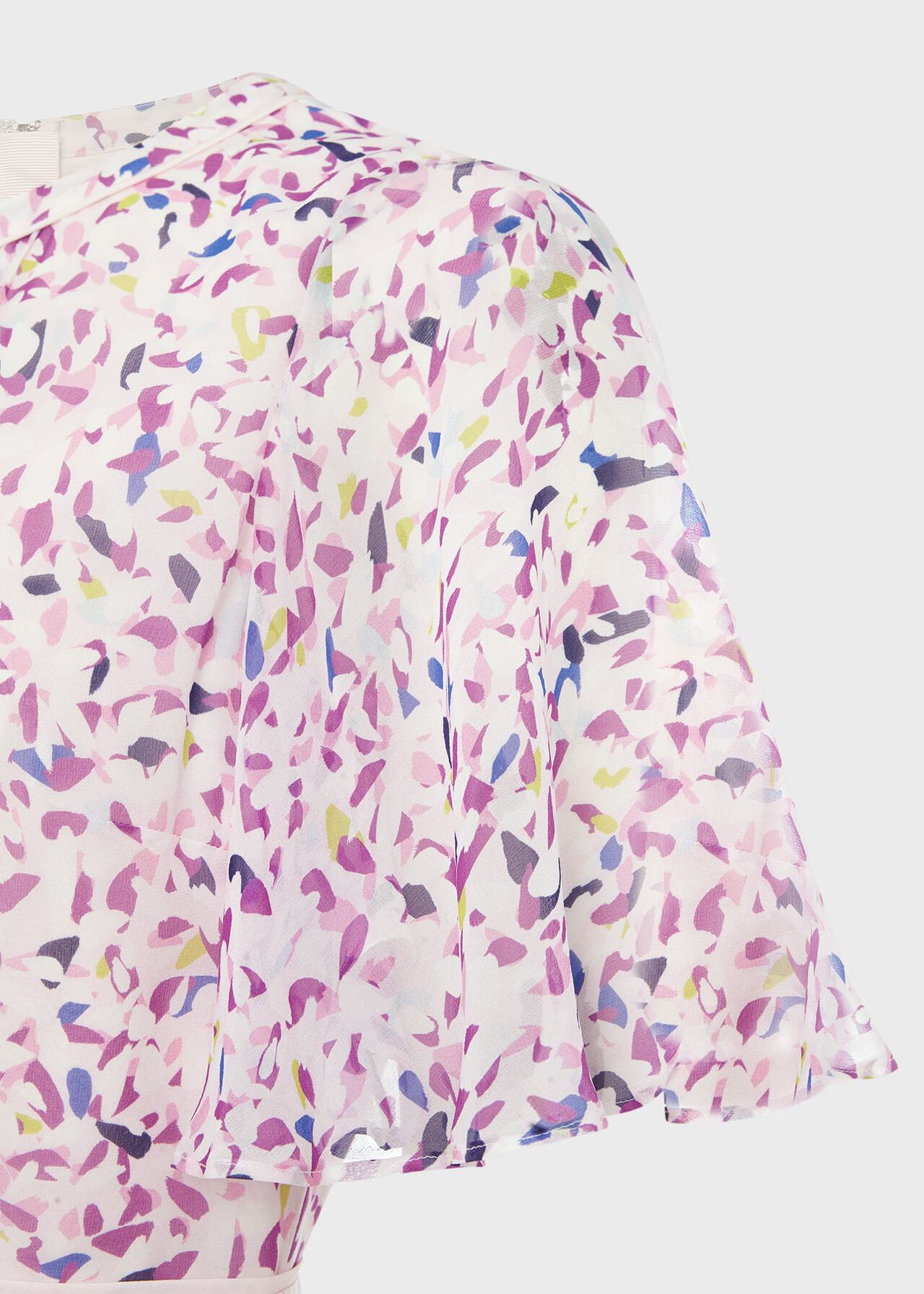 Petite Lisette Silk Dress, Pale Pink Multi, hi-res