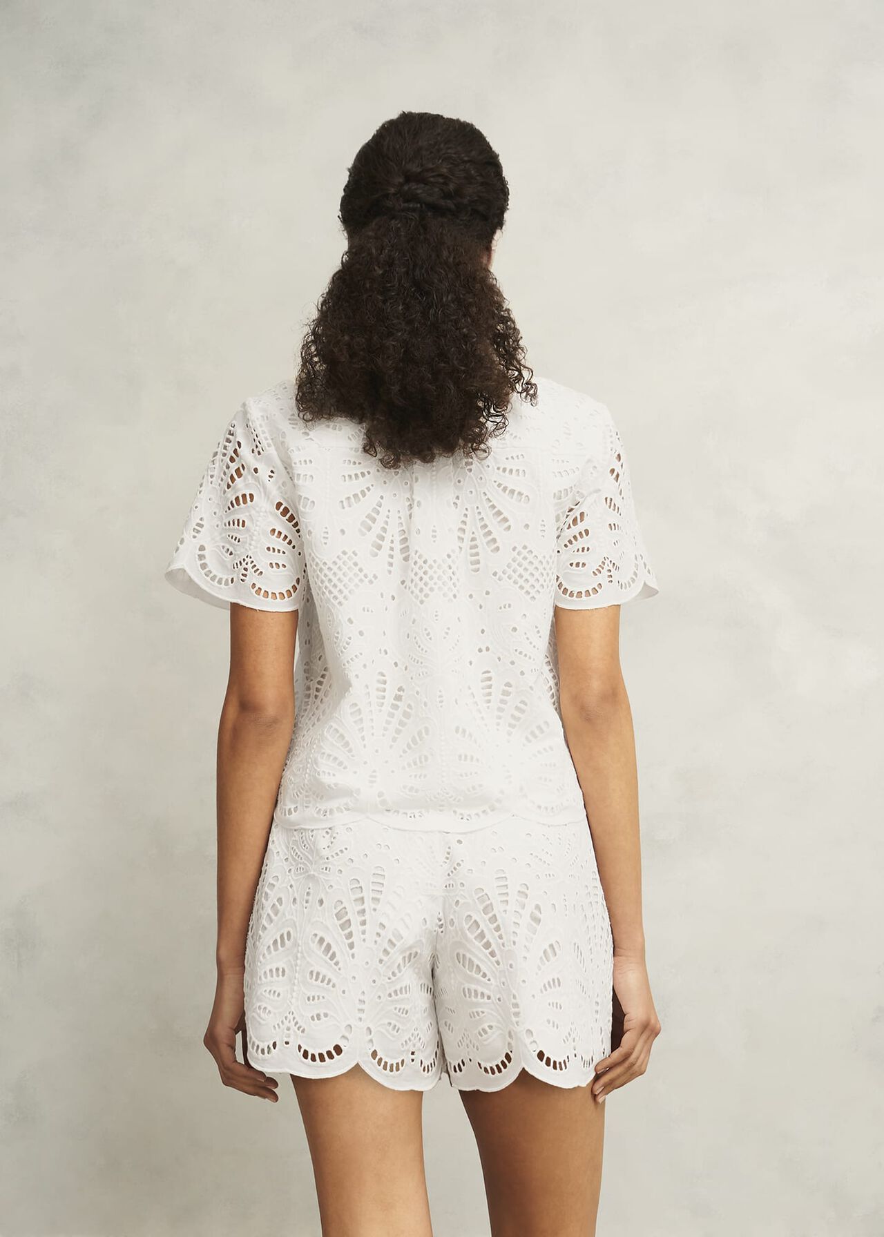 White Buscot Cotton Broderie Shirt, Hobbs White, hi-res