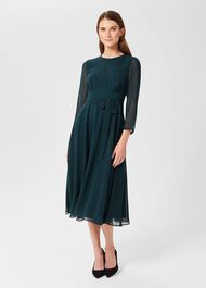 Mimi Printed Dress, Pine Green, hi-res