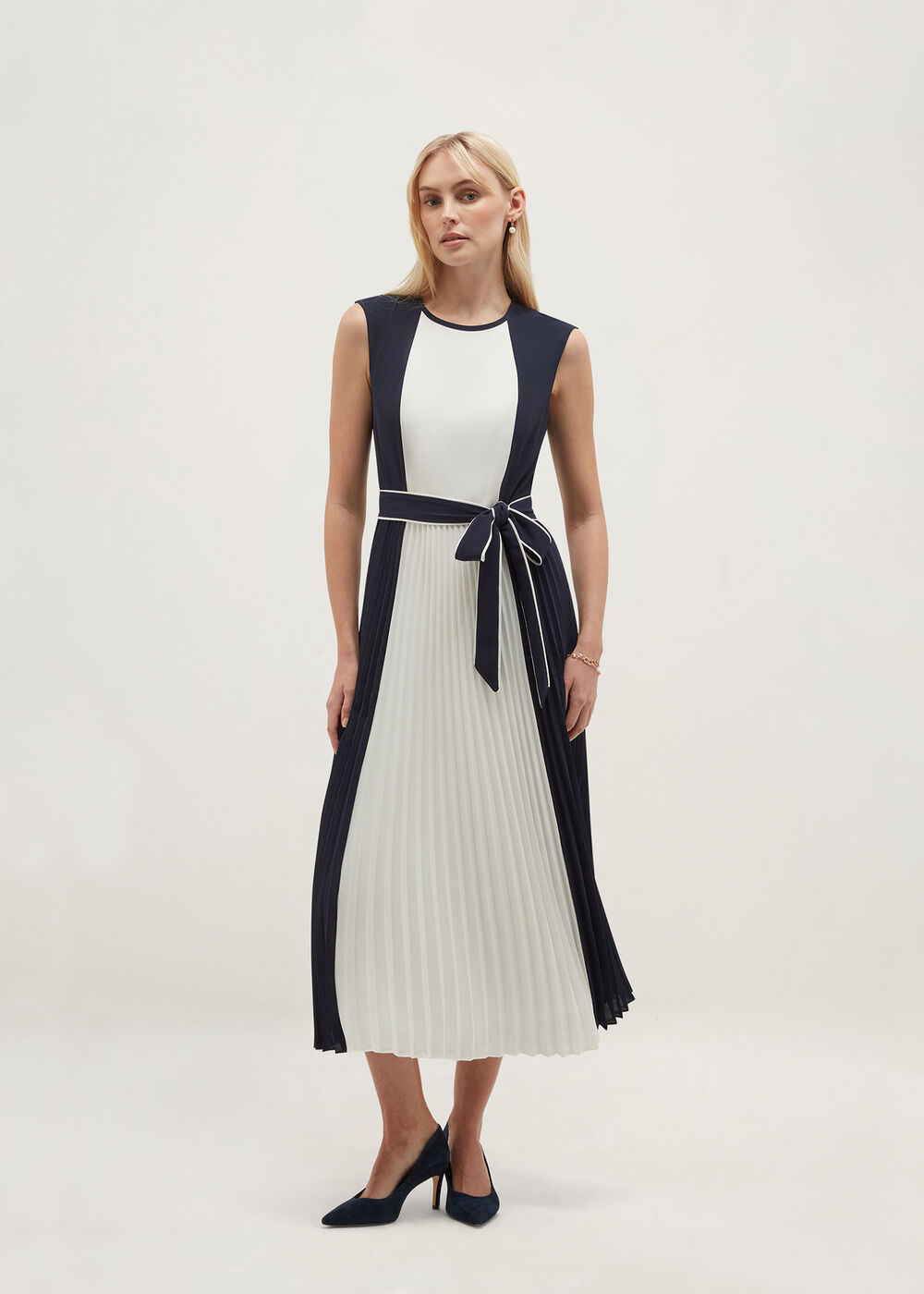 Hattie Pleated Colourblock Dress