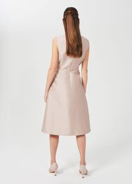 Alberta Silk Wool Beaded Dress, Oyster, hi-res