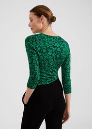 Simmy Printed Top, Green Black, hi-res