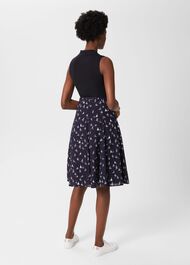 Melina Cotton Skirt, Navy White, hi-res